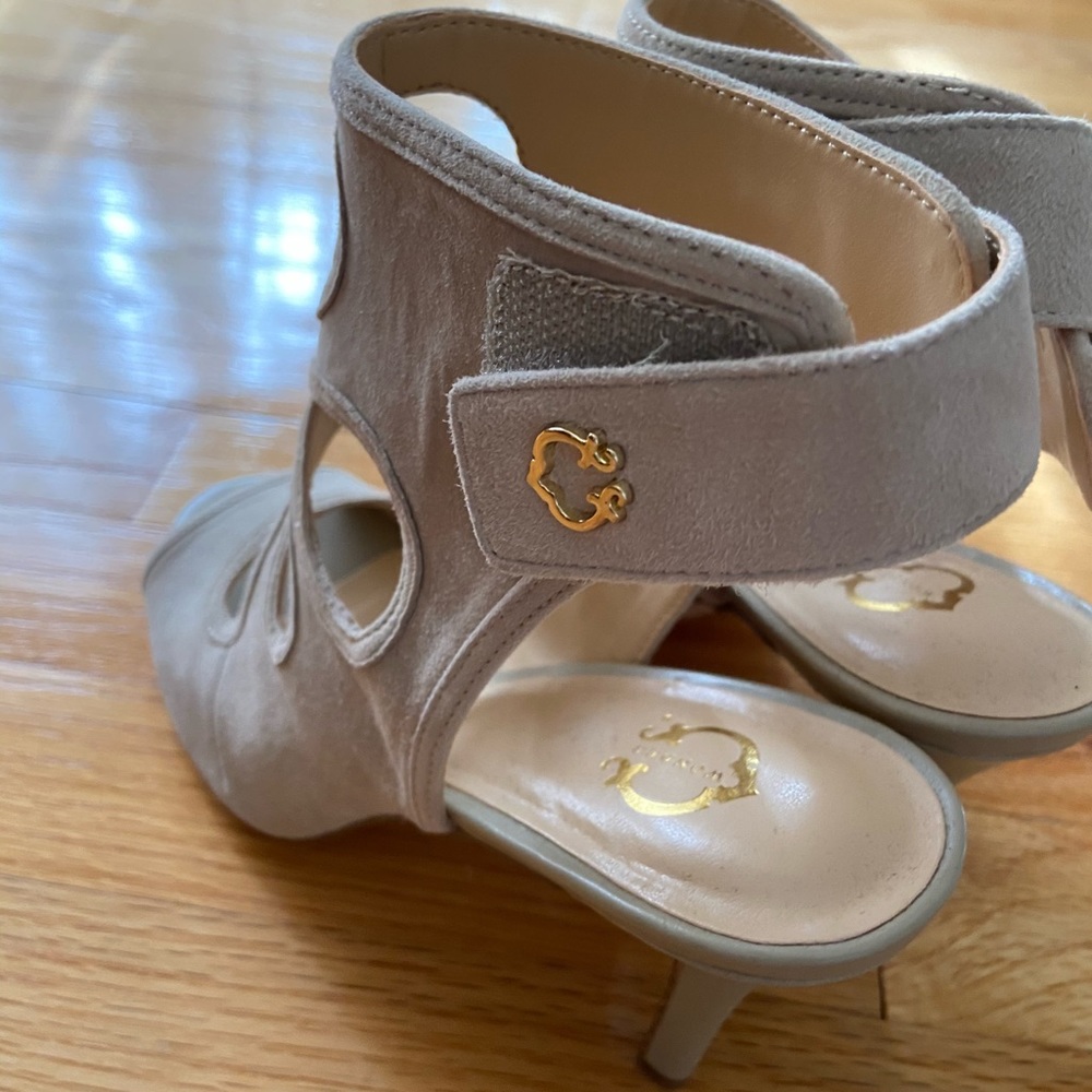 C. WONDER Suede Peep Toe Bootie